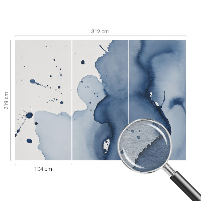 Fotovæg stue Marineblå stænk