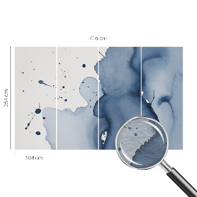 Fotovæg stue Marineblå stænk