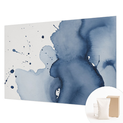 Fotovæg stue Marineblå stænk