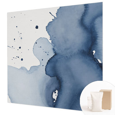 Fotovæg stue Marineblå stænk