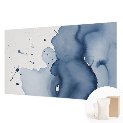 Fotovæg stue Marineblå stænk