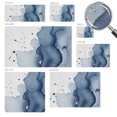 Fotovæg stue Marineblå stænk