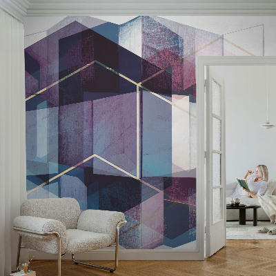 Høj kvalitet fototapet med et motiv af geometriske terninger