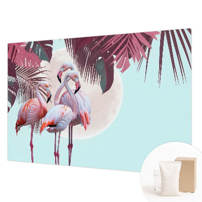 3D fototapet med motiv af eksotiske fugle