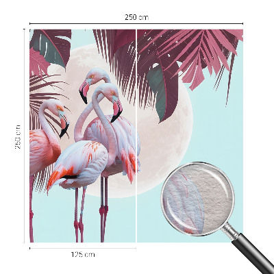 3D fototapet med motiv af eksotiske fugle