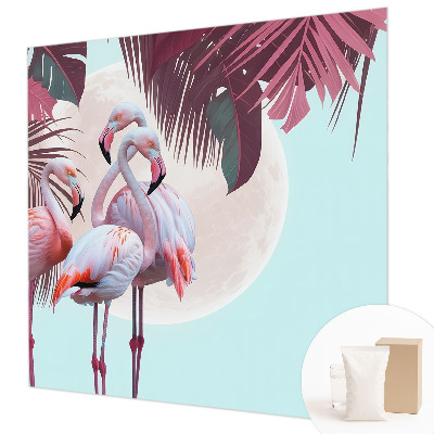 3D fototapet med motiv af eksotiske fugle