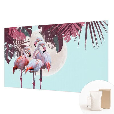 3D fototapet med motiv af eksotiske fugle
