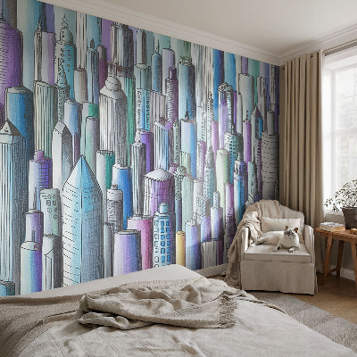 Non-woven fototapet med motiv af byens skyskrabere