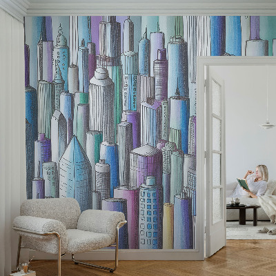 Non-woven fototapet med motiv af byens skyskrabere