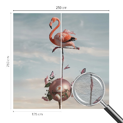 Fototapet stue med et elegant motiv af en flamingo