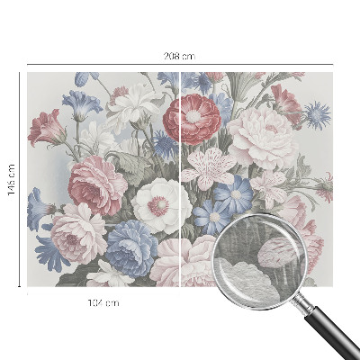 Fotovæg soveværelse Farverig buket