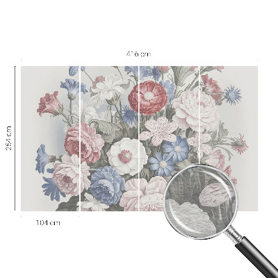 Fotovæg soveværelse Farverig buket