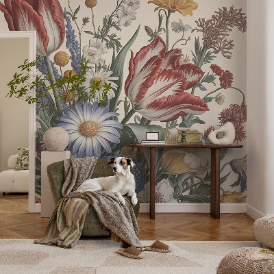Høj kvalitet fototapet med motiv af en blomsterbuket