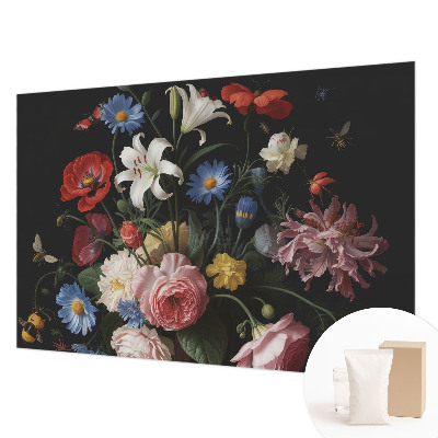 Fototapet med blomstermotiv og insekter