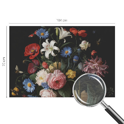 Fototapet med blomstermotiv og insekter