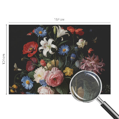 Fototapet med blomstermotiv og insekter