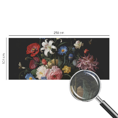 Fototapet med blomstermotiv og insekter