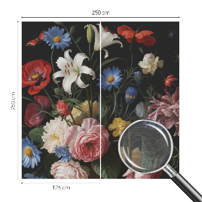 Fototapet med blomstermotiv og insekter
