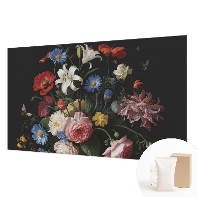 Fototapet med blomstermotiv og insekter