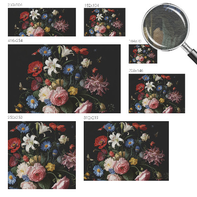 Fototapet med blomstermotiv og insekter