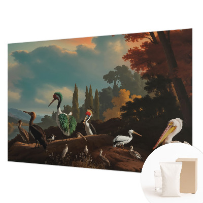 Non-woven fototapet med malerisk motiv af fugle