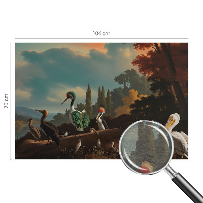 Non-woven fototapet med malerisk motiv af fugle