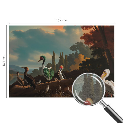 Non-woven fototapet med malerisk motiv af fugle