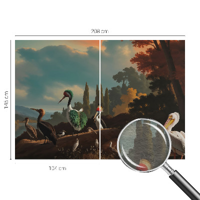 Non-woven fototapet med malerisk motiv af fugle