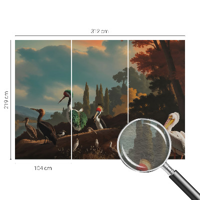 Non-woven fototapet med malerisk motiv af fugle