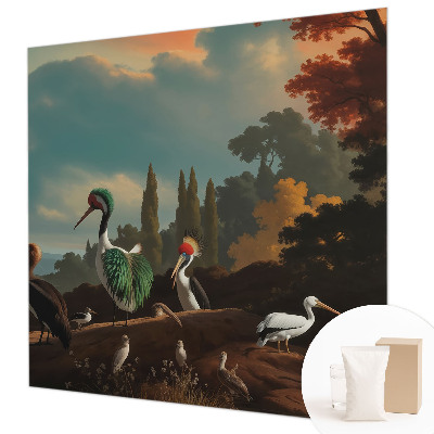 Non-woven fototapet med malerisk motiv af fugle