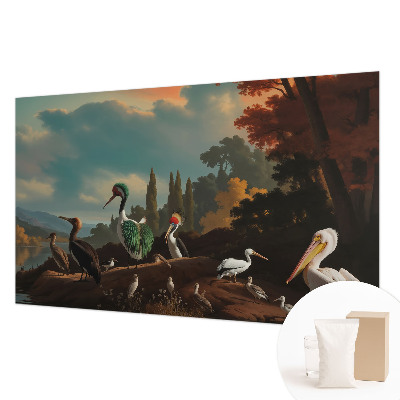 Non-woven fototapet med malerisk motiv af fugle