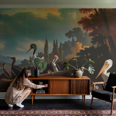 Non-woven fototapet Maleriske fugle