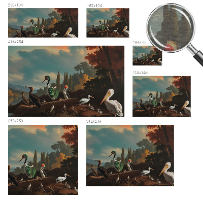 Non-woven fototapet med malerisk motiv af fugle