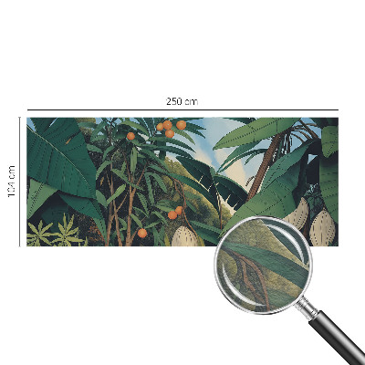Fotovæg stue med tropisk junglemotiver