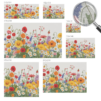 Fotovæg soveværelse med motiv af blomstereng