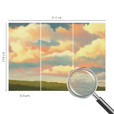 3D fototapet med motiv af himmel og skyer