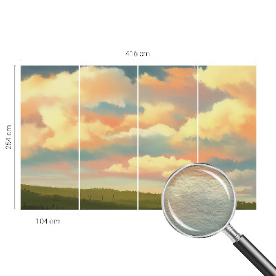 3D fototapet med motiv af himmel og skyer