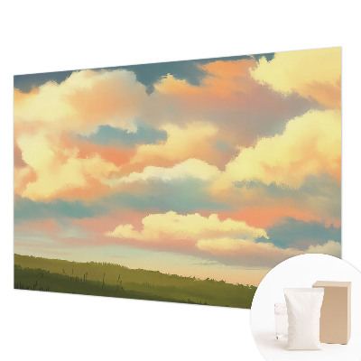 3D fototapet med motiv af himmel og skyer