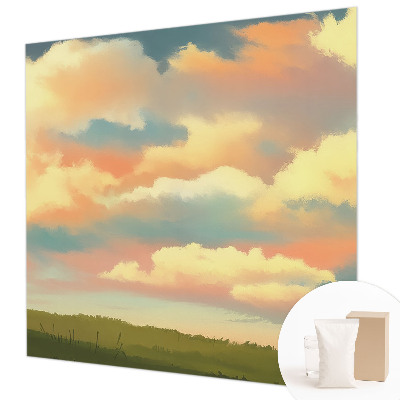 3D fototapet med motiv af himmel og skyer