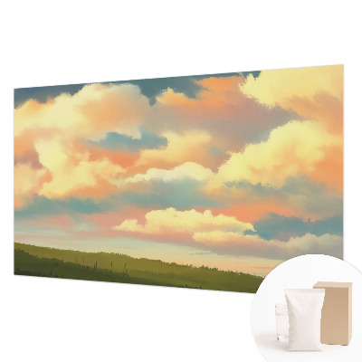 3D fototapet med motiv af himmel og skyer