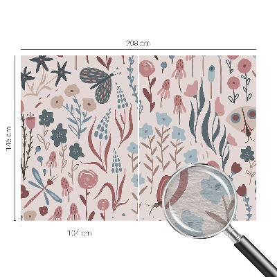 Fototapet på mål Blomster insekter