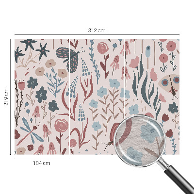 Fototapet på mål Blomster insekter