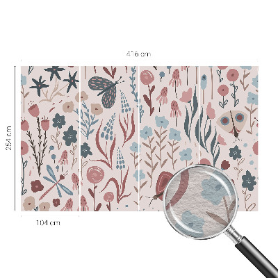 Fototapet på mål Blomster insekter