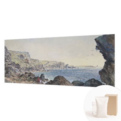 3D fototapet med motiv af en stille kyst