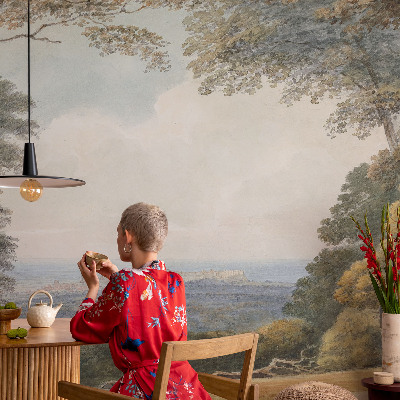 Fototapet soveværelse Skovklædt landskab