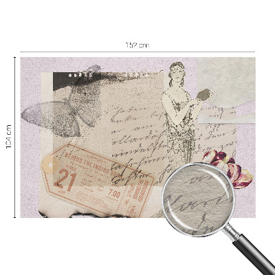 Fototapet børneværelse i nostalgisk collage-design