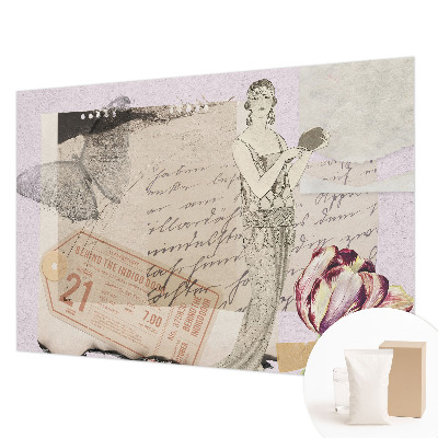 Fototapet børneværelse i nostalgisk collage-design