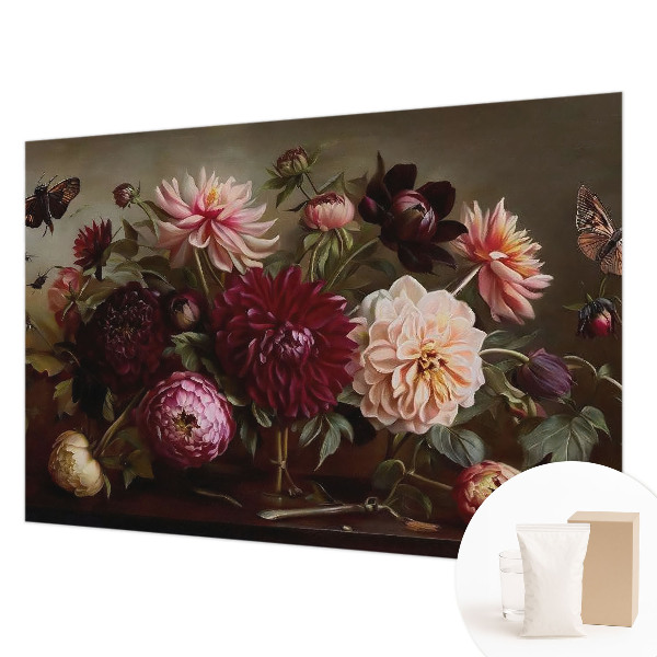 Fotovæg soveværelse Blomstermajestæt
