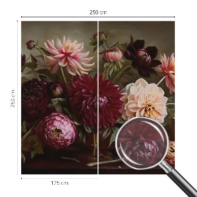 Fotovæg soveværelse med blomstermotiv i majestætisk stil
