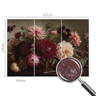 Fotovæg soveværelse Blomstermajestæt